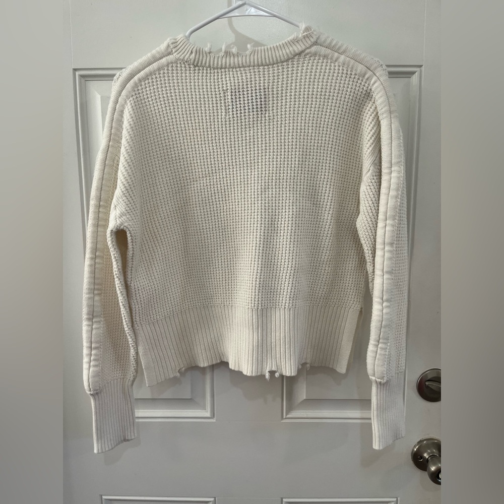 PISTOLA OLGA PULLOVER WAFFLE-KNIT COTTON CREW NECK SWEATER - INFINITY SM - Picture 4 of 9